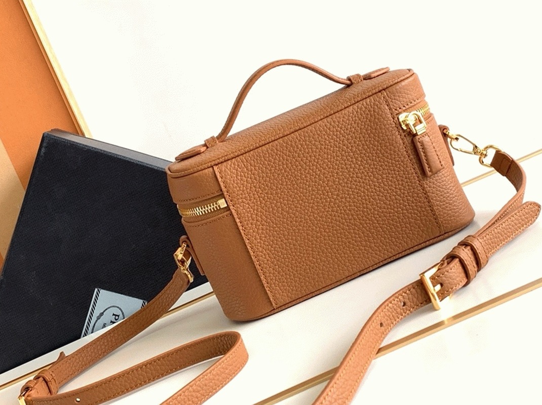 Pra*a Mini Vanity Bag Imitation in Brown