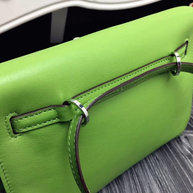 Green Swift Leather Top Replica H**me5 Kelly Danse Convertible Bag