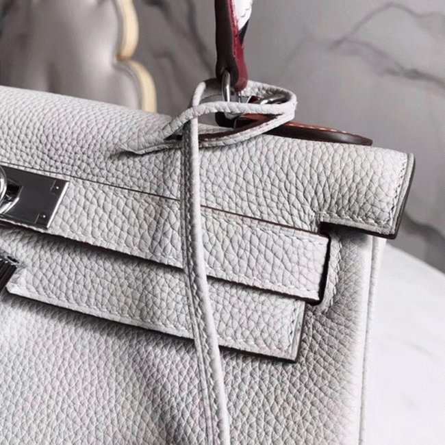 White with Zigzag Handle Replica H**me5 Kelly 28cm Unique Bag