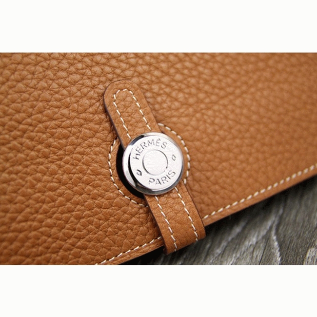 Brown best replica H**me5 Dogon combine wallet
