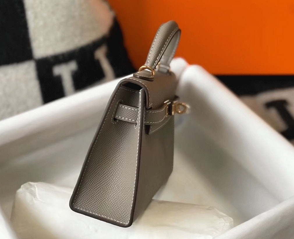 H**me5 Kelly Mini II Bag Fake in Gris Asphalt