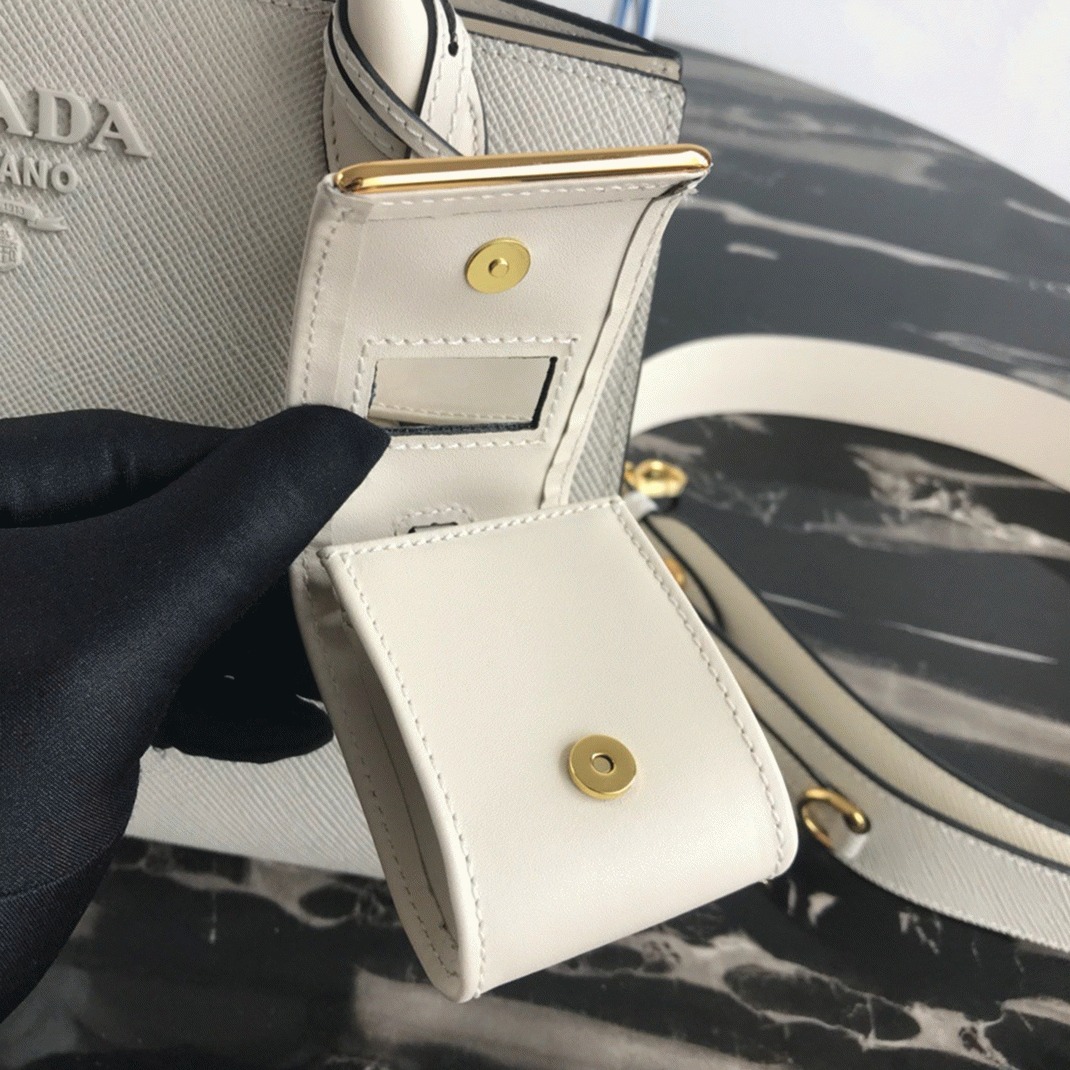 Pra*a Monochrome Small Bag Knockoff in White