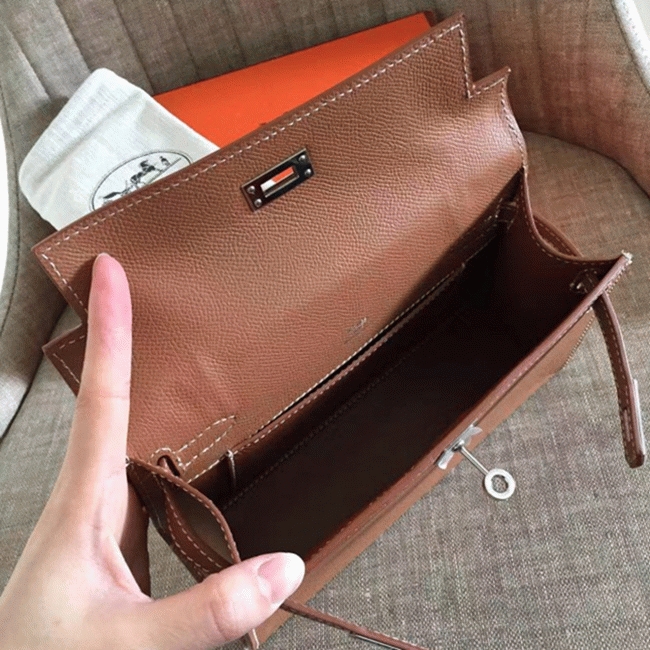 H**me5 Gold Epsom High Quality Replica Kelly Pochette Elegant Clutch