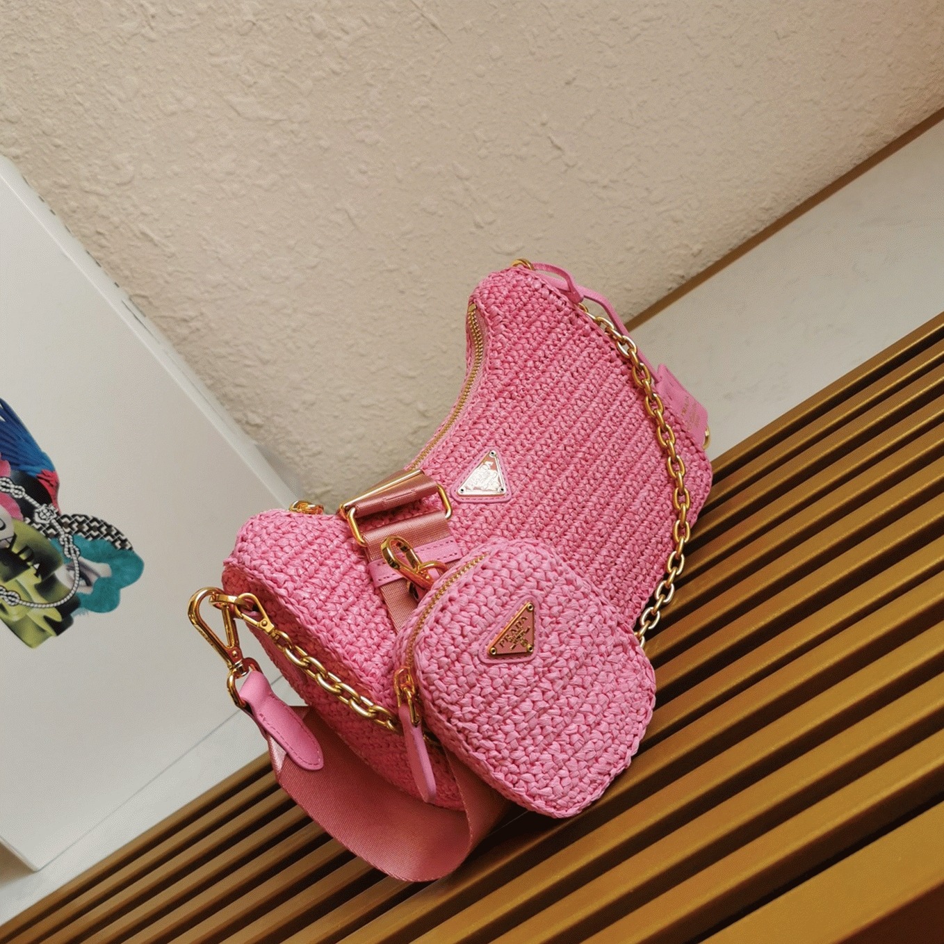 Pra*a Re-Edition Shoulder Bag Imitation in Pink