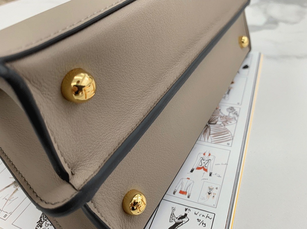 Grey Calfskin F**di Peekaboo ISeeU Small Imitation Bag