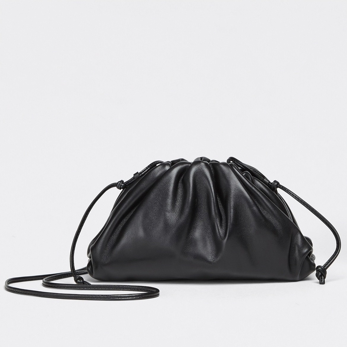 Knockoff B0tt*ga Ven*ta Mini Pouch with Strap Black