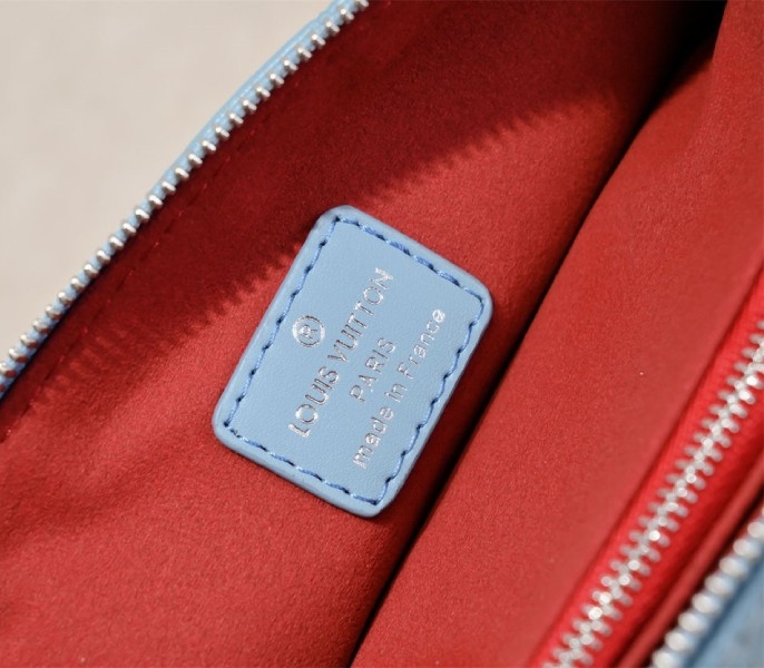 L0vis Vvtt0n Coussin PM Bag In Turquoise Blue With Jacquard Strap