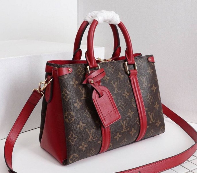 L0vis Vvtt0n Monogram Canvas Soufflot BB Bag In Cerise Red