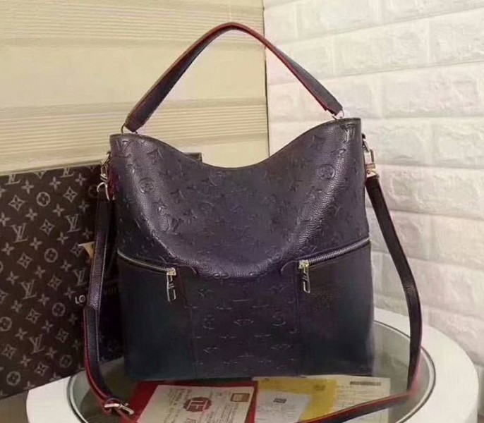L0vis Vvtt0n Monogram Empreinte Melie Hobo In Navy Blue
