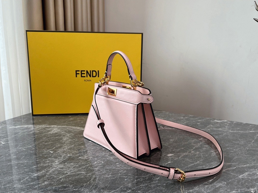 Top Quality Knockoff F**di Peekaboo ISeeU Petite Bag In Pink Nappa Leather