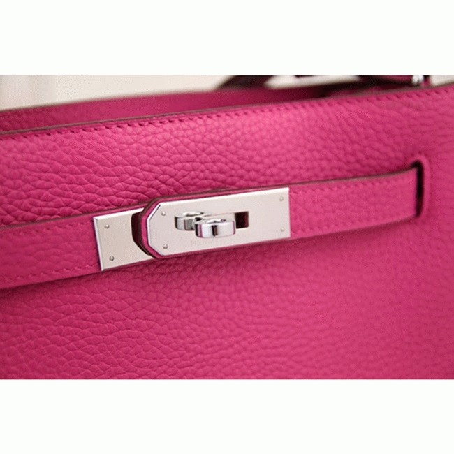 Rose Red Leather Replica H**me5 So Kelly 22cm Vivid Shoulder Bag