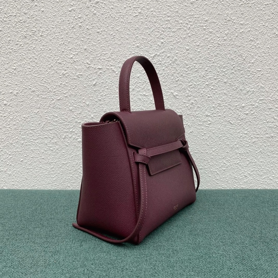 Ce1i*e Belt Nano Bag Fake in Bordeaux