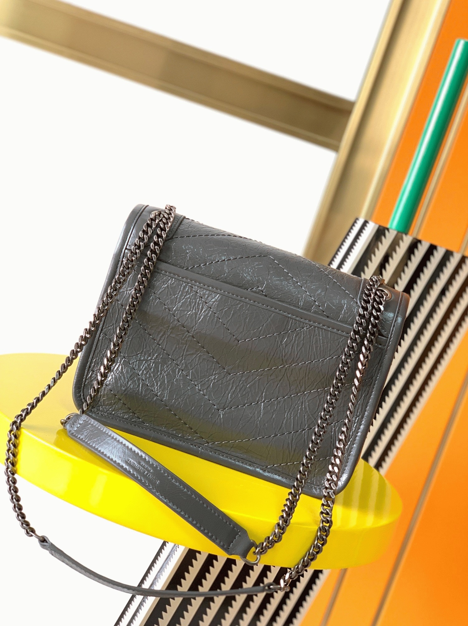 Replica Sa1nt Lau*nt Niki Baby Chain Bag Dark Grey