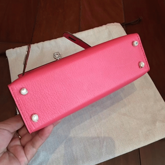 Rose Lipstick Chevre Faux Designer H**me5 Kelly 20CM Bag
