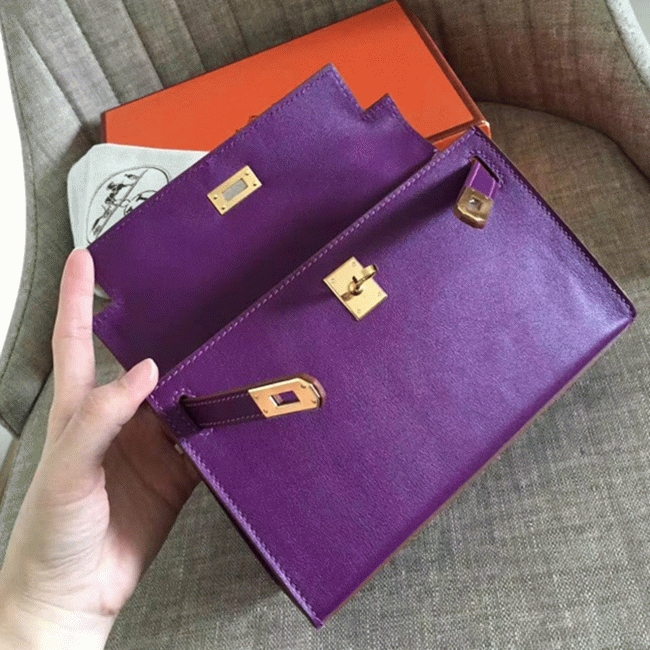 Cyclamen Swift Fake H**me5 Kelly Pochette Feminine Clutch
