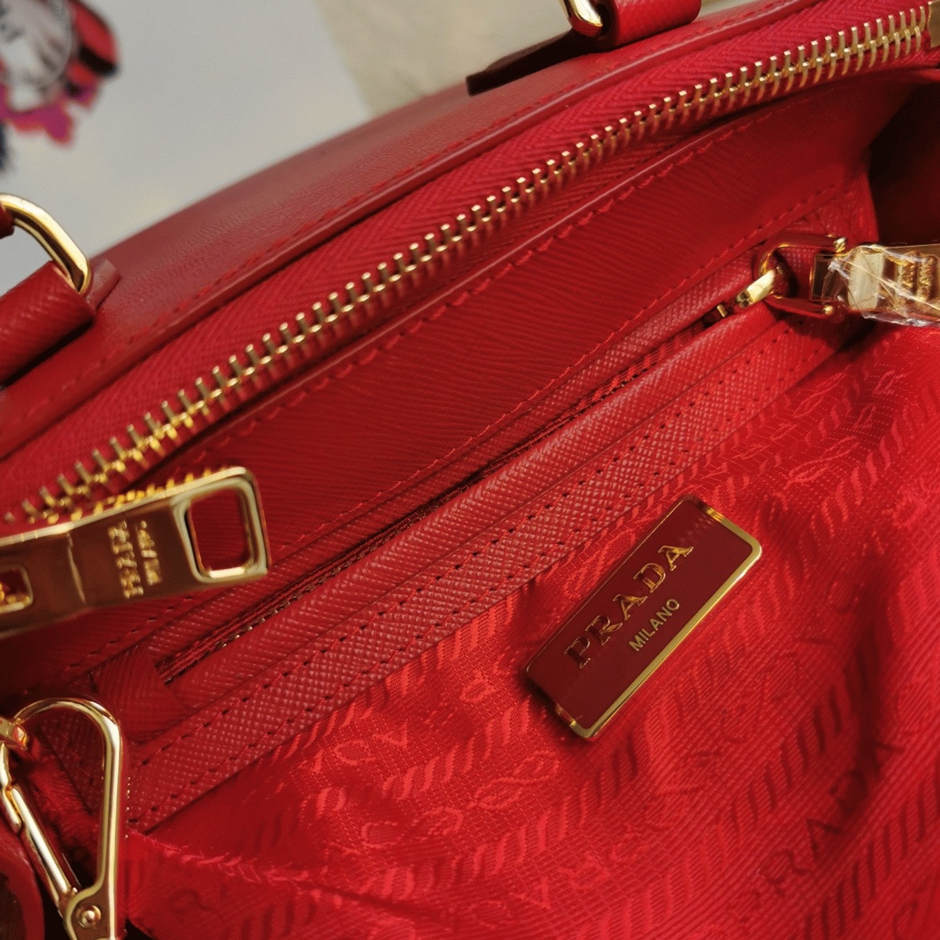 Red Pra*a Mini Galleria Bag Replica