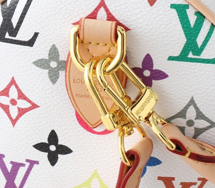 LV X TM Multicolored Speedy Bandouliere 30 In White