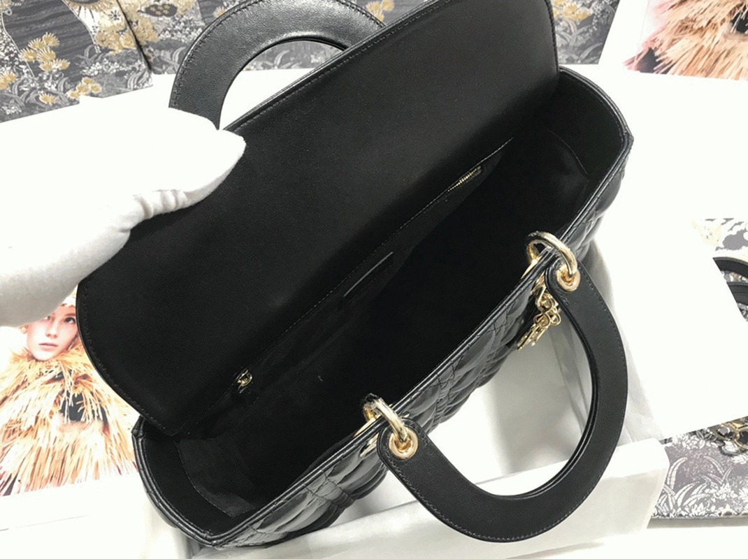 D10r Lady D10r Large Bag Knockoff in Black