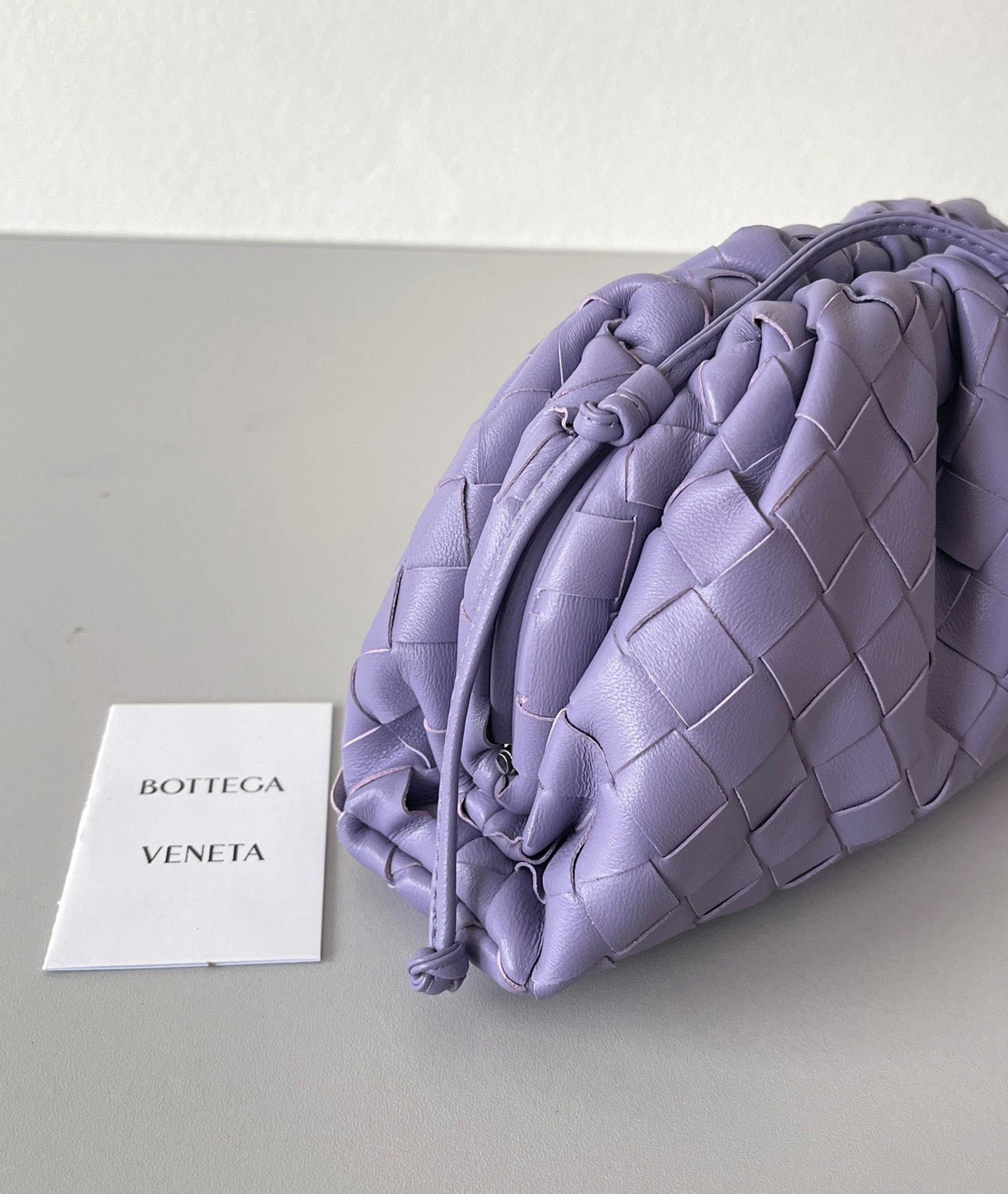 Knockoff B0tt*ga Ven*ta Mini Pouch with Strap Wisteria