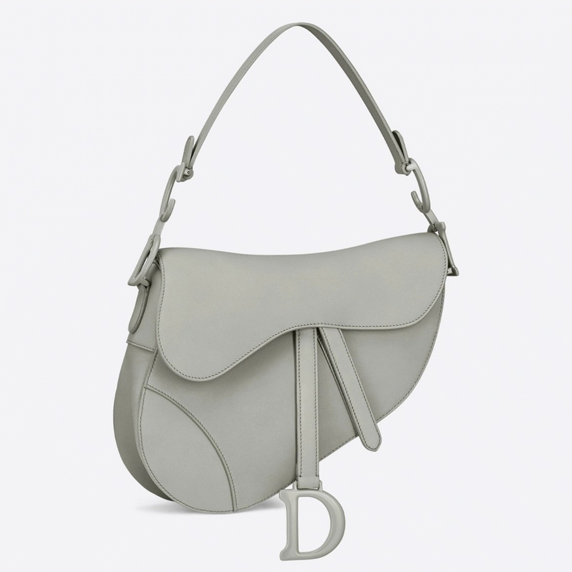 D10r Saddle Bag Faux in Grey Ultramatte Calfskin