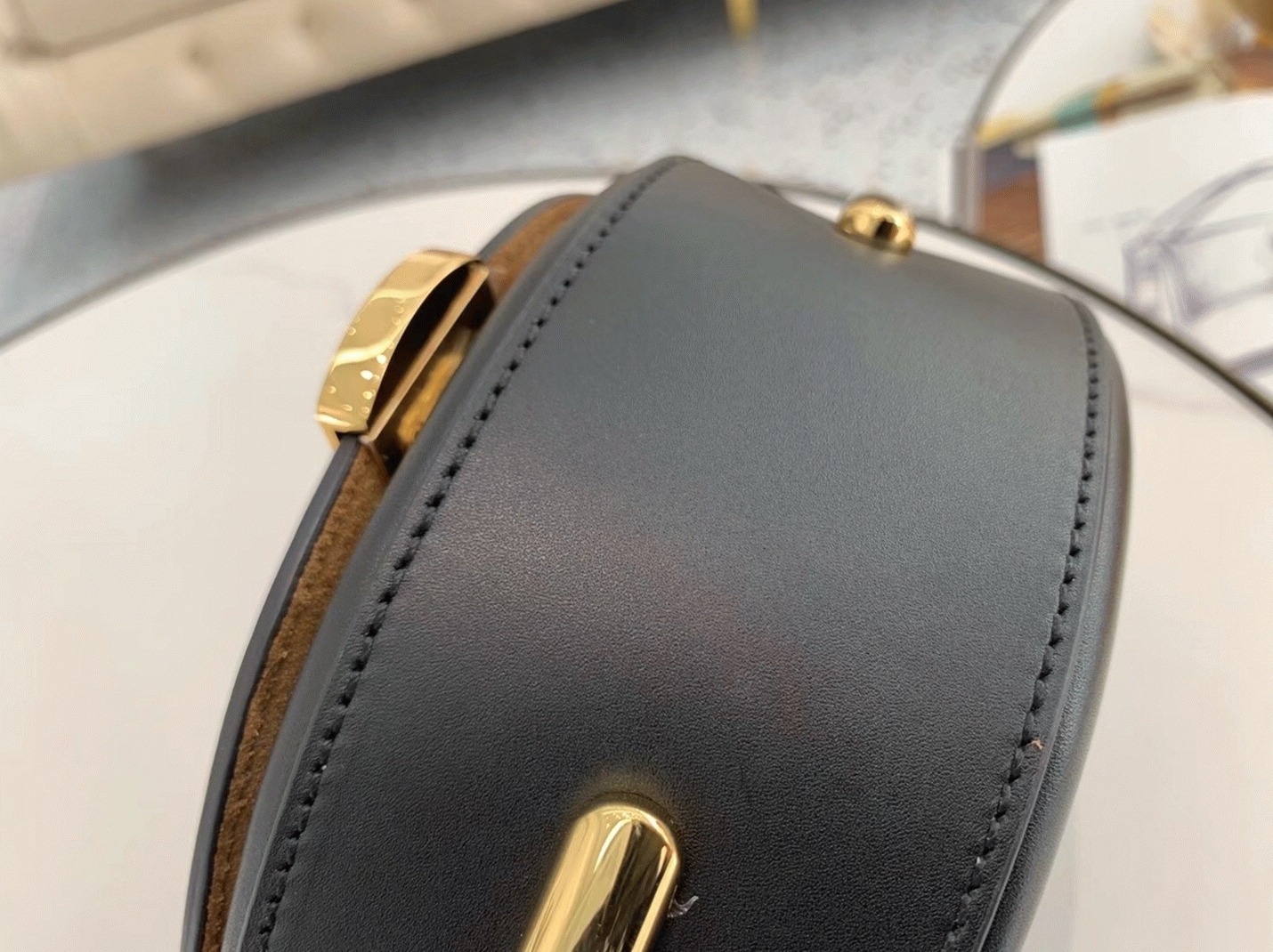 Top Quality Replica F**di Moonlight Saddle Bag In Black Calfskin