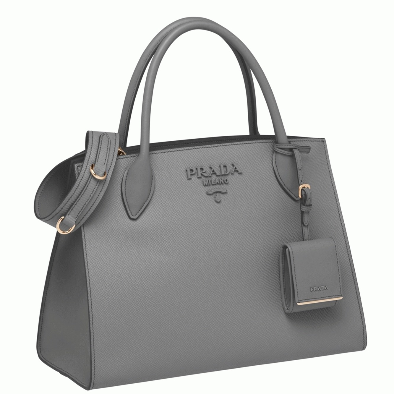Grey Pra*a Monochrome Medium Bag Replica