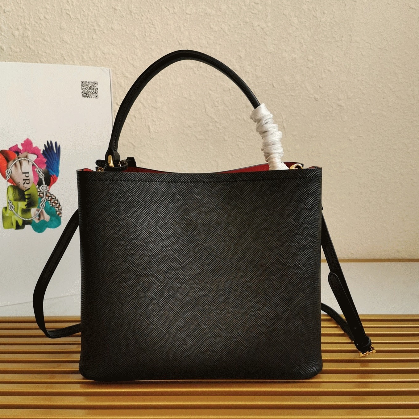 Black Pra*a Large Panier Bag Knockoff