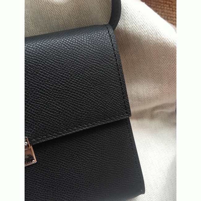 Black replica H**me5 Clic wallet with strap