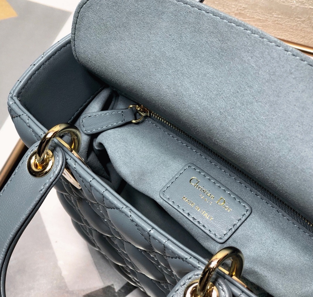 D10r Small Lady D10r My ABCD10r Bag Fake in Blue Cannage Lambskin