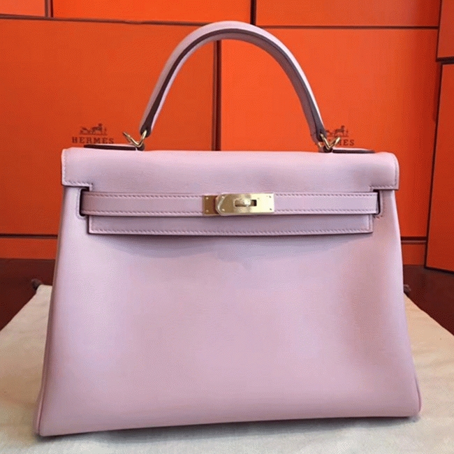 Rose Dragee Swift Knockoff H**me5 Kelly Retourne 32cm Purse