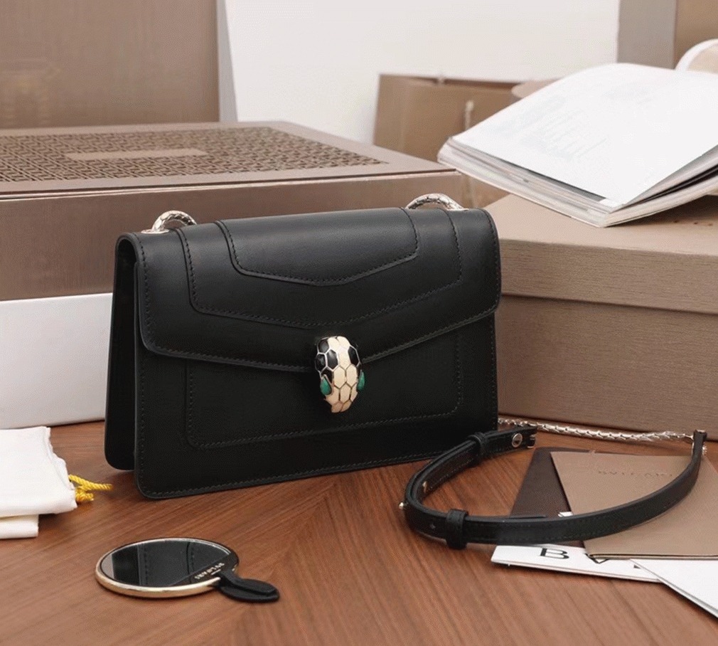 Replica Bv1g*ai Serpenti Forever Small Cross-body Bag Black Calfskin