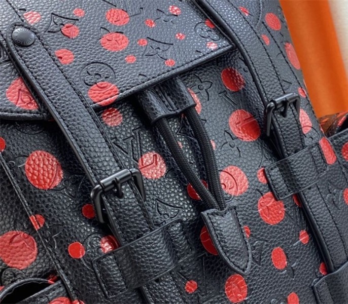 L0vis Vvtt0n X YK Christopher Backpack In Red Infinity Dots