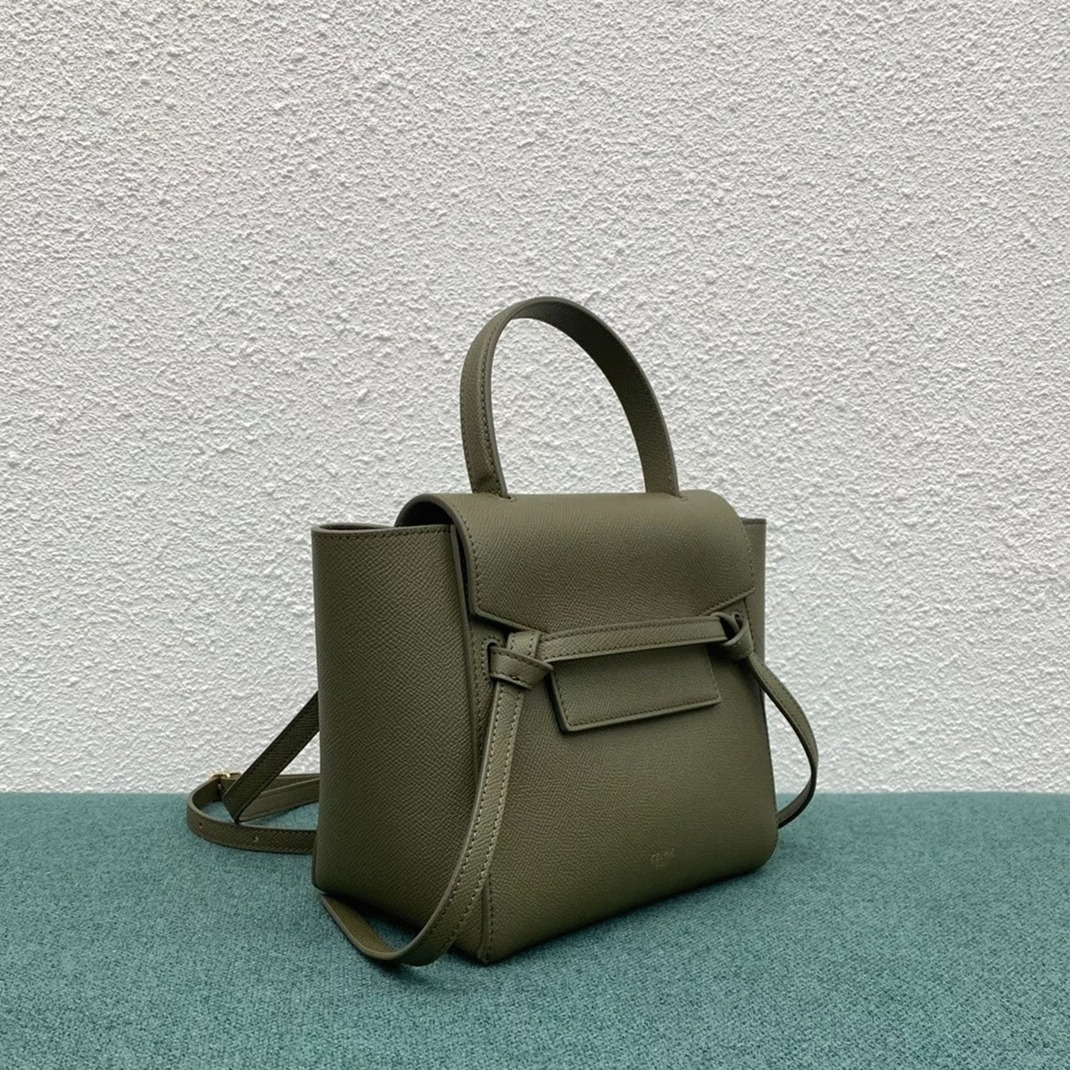 Ce1i*e Belt Nano Bag Fake in Army Green