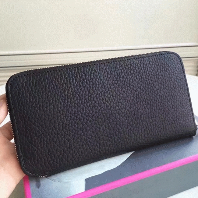 Black AAA Replica H**me5 Wallet Azap Zipped