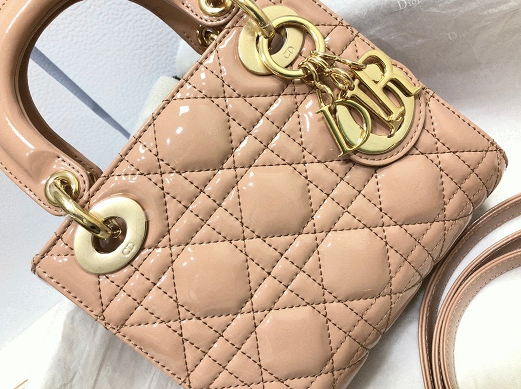 D10r Lady D10r Mini Chain Bag Fake in Nude