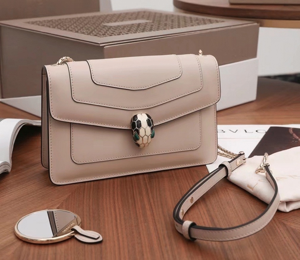 Replica Bv1g*ai Serpenti Forever Small Cross-body Bag Beige Calfskin