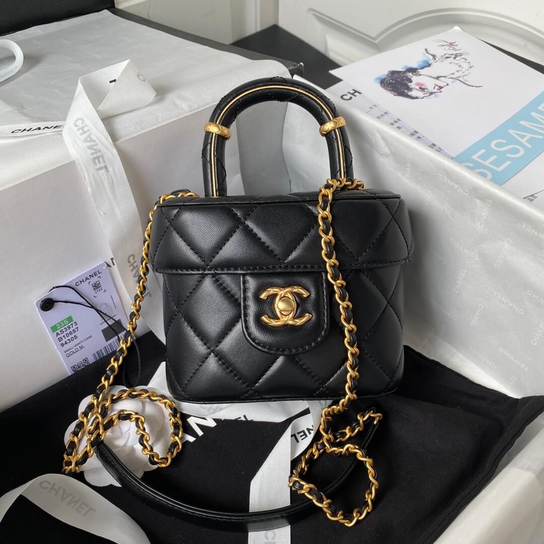 Ch**el 23S handle cosmetic bag(high-end grade)
