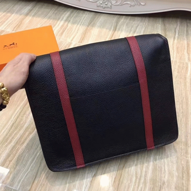 Black Knockoff H**me5 Bicolor Steve Messenger Bag