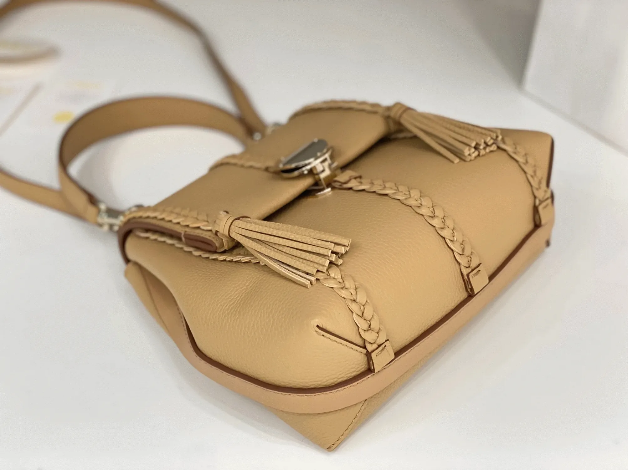 top quality replica Ch10e penelope small shoulder bag in beige grained calfskin