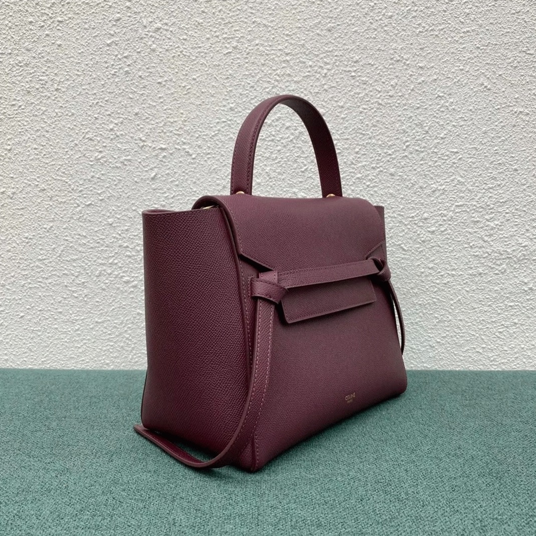 Ce1i*e Micro Belt Bag Knockoff in Bordeaux