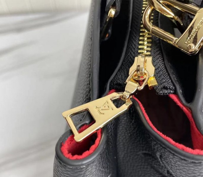 L0vis Vvtt0n Monogram Empreinte Leather Petit Palais Handbag In Black