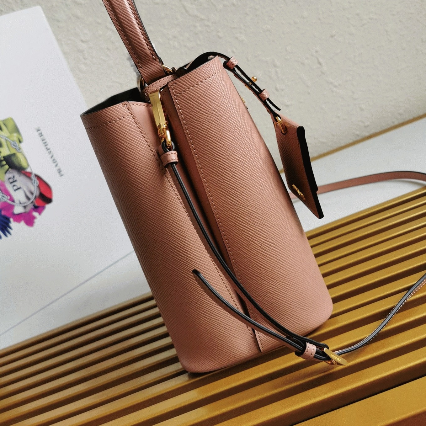 Powder Pra*a Medium Panier Bag Knockoff