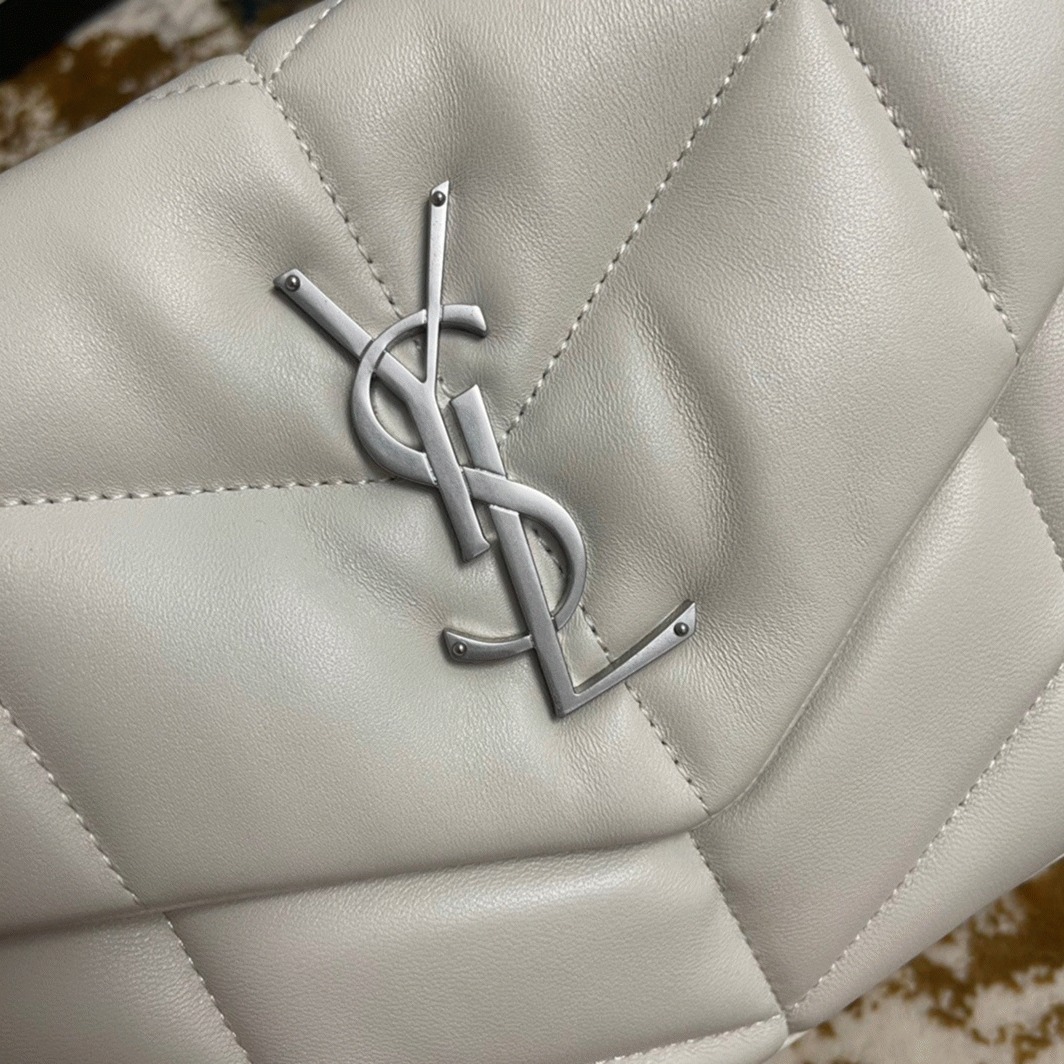 Replica Sa1nt Lau*nt Puffer Small Chain Bag Ivory Lambskin