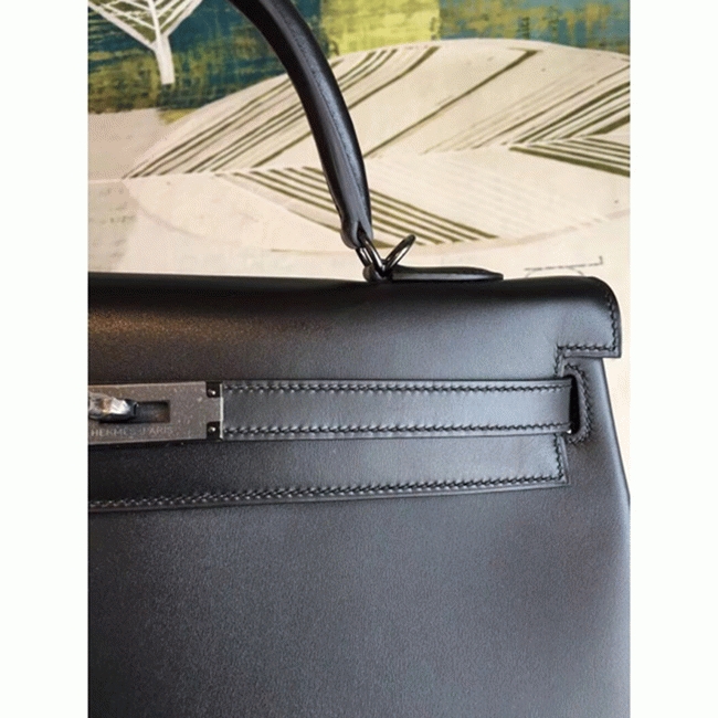 Black Box Knockoff H**me5 Kelly 35cm Structured Handbag