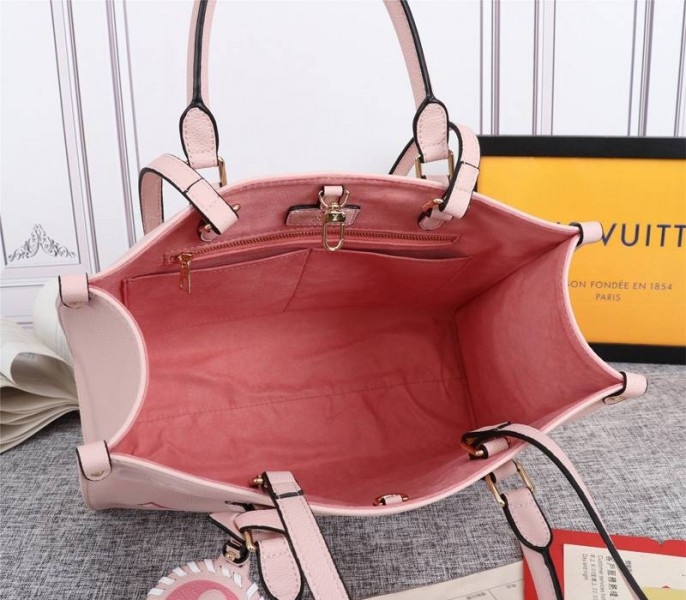 L0vis Vvtt0n Monogram Empreinte Leather Onthego MM Bag In Pink