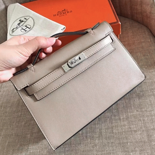 H**me5 Grey Swift Top Replica Designer Kelly Pochette Soft Purse
