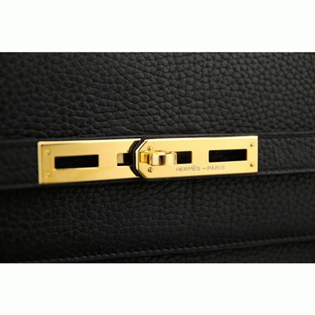 Black Calf Leather Replica Top H**me5 Kelly Depeche 38cm Professional Briefcase
