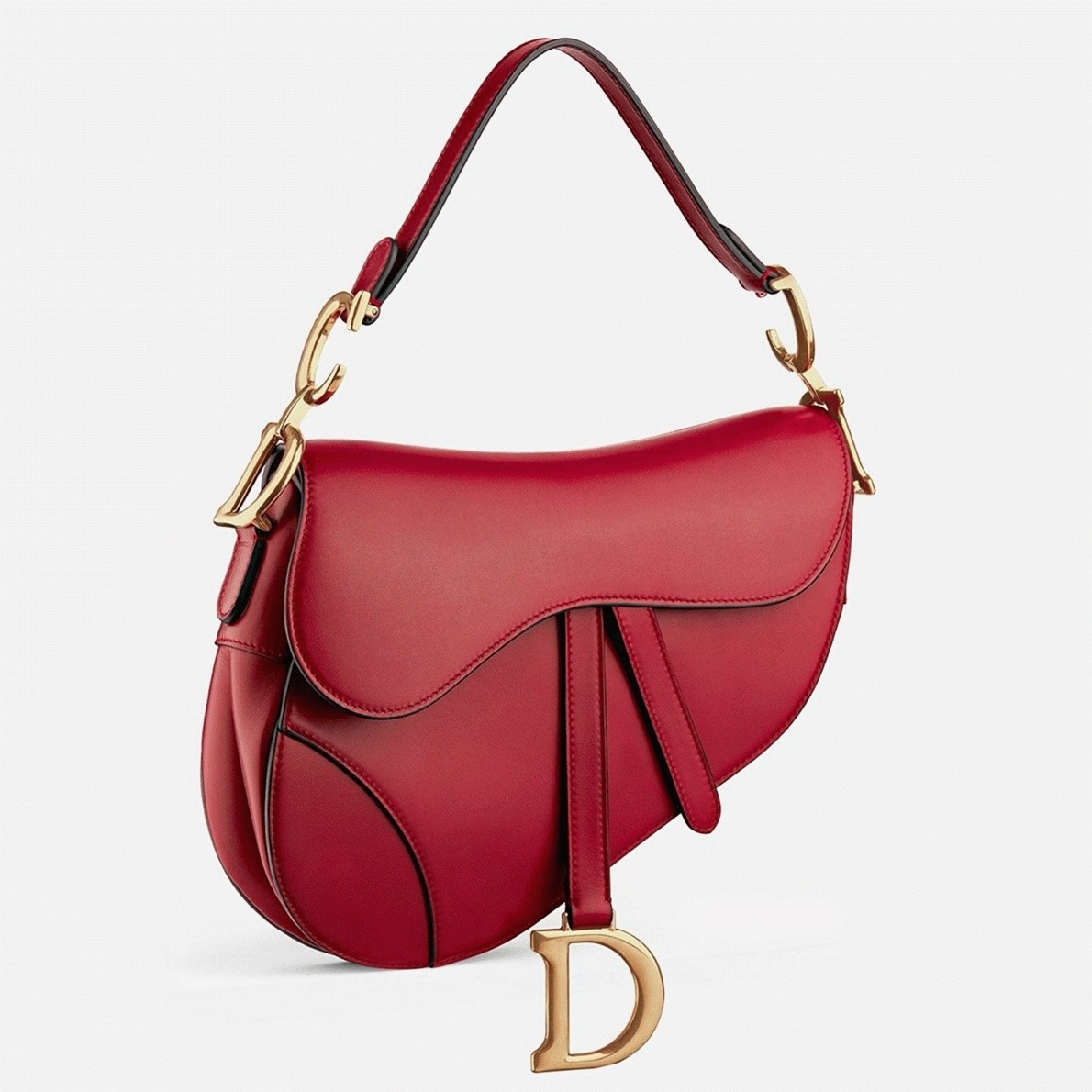 D10r Saddle Bag Replica in Red Smooth Calfskin