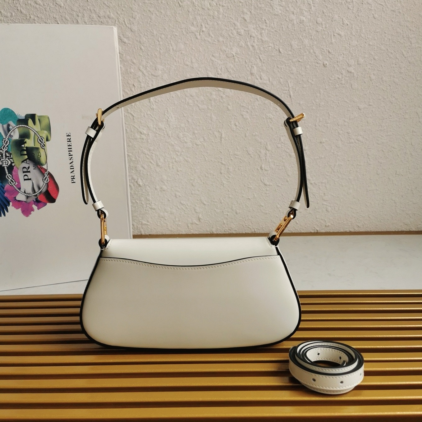 Pra*a Shoulder Bag Knockoff in White