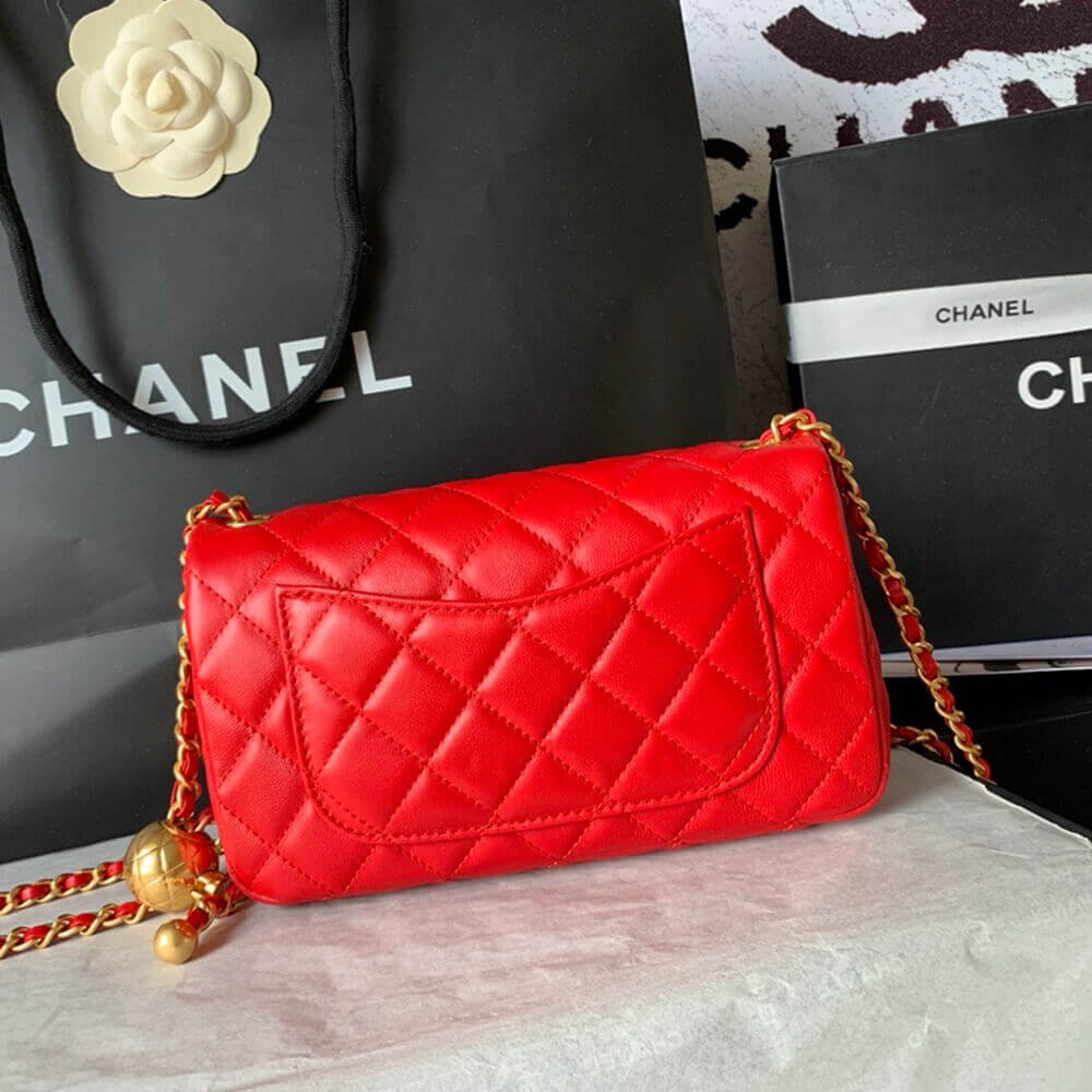 Ch**el Pearl Crush Mini Rectangular Flap